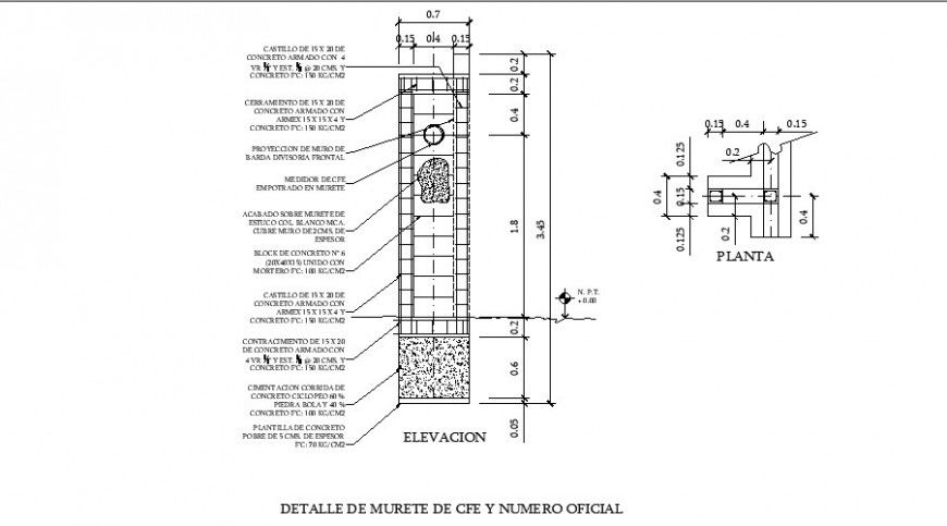 Construction units detail 2d view section autocad file