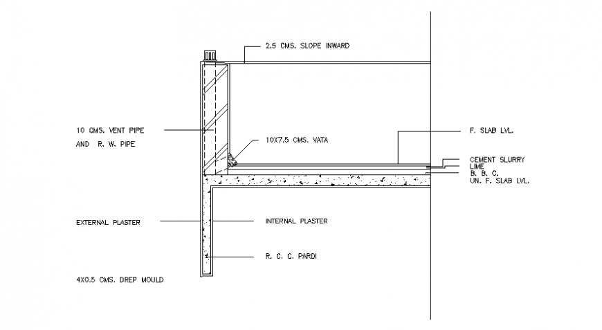 Construction units of slab work 2d view autocad file