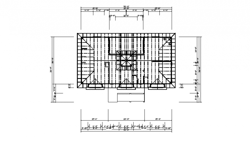 Construction view of floor plan in auto cad