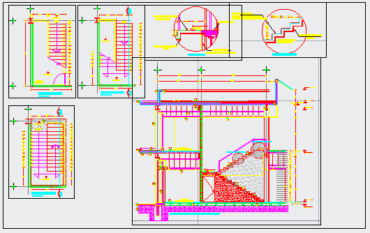 constructive detail of stairway design drawing