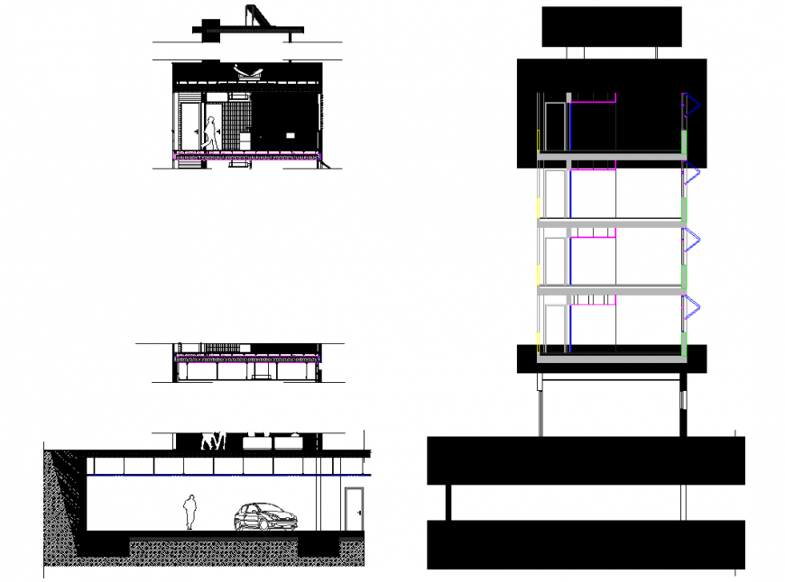 Constructive cutting section plan layout file