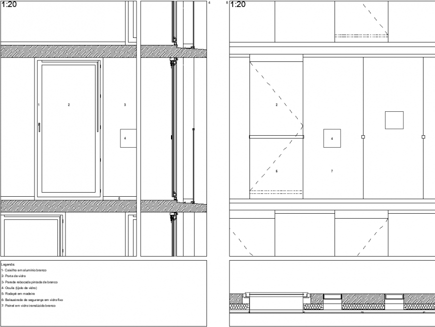 Constructive detail facade building in dwg file.