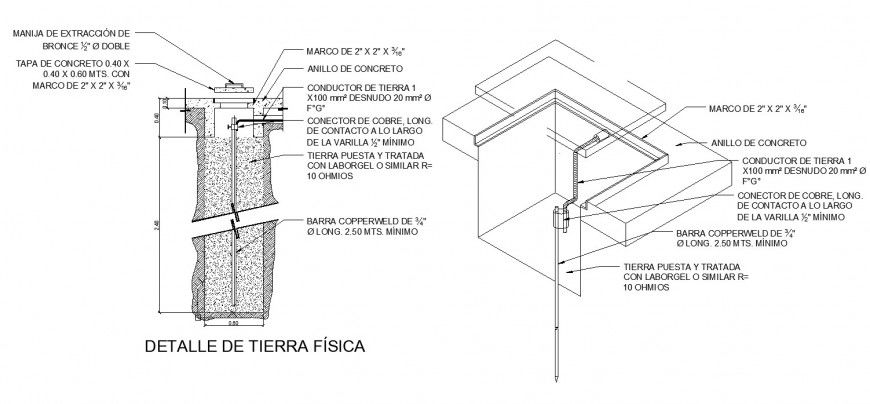 Constructive detail of a structure CAD block layout file in dwg format