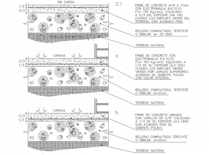 Constructive details for stable of concrete autocad file