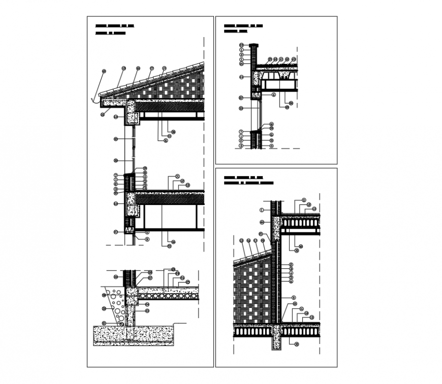 Constructive section details of one family house cad drawing dwg file