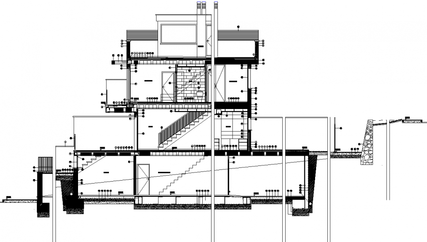 Constructive section façade plan detail dwg file.
