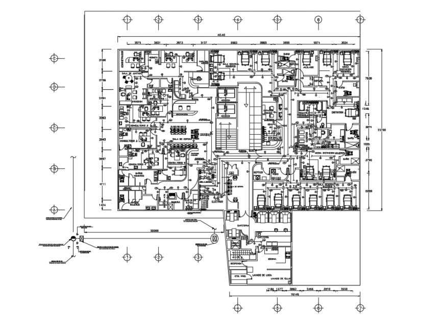 Contact hospital architecture layout plan cad drawing details dwg file