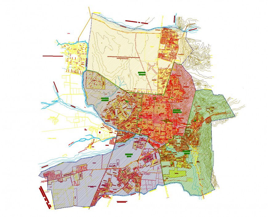 Contour line map autocad file