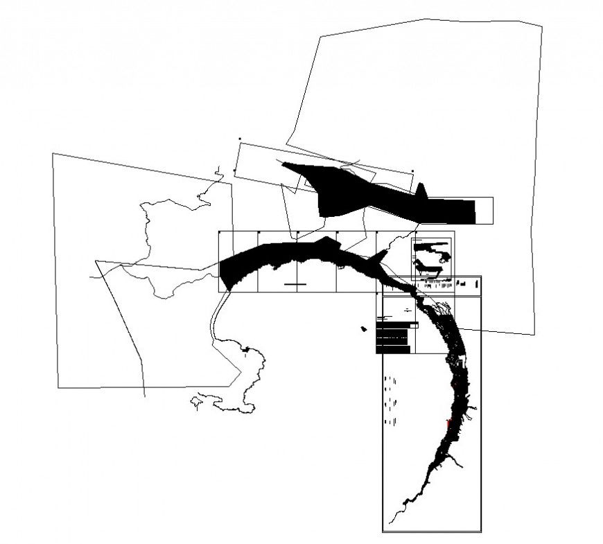 Contour mapping detail 2d view CAD block layout autocad file