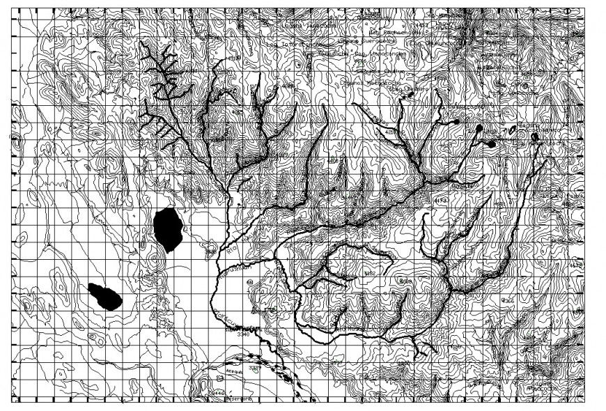 Contour mapping detail 2d view layout plan in AutoCAD format