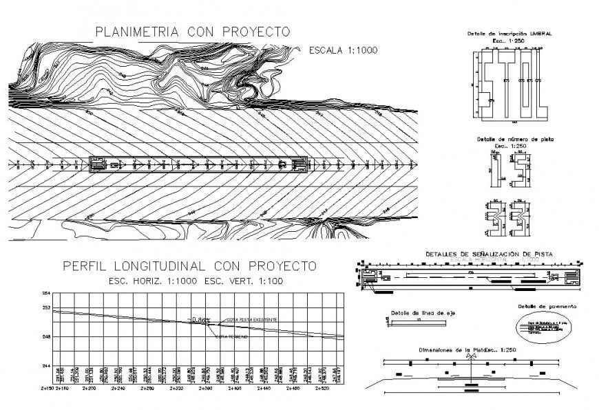 Contour mapping of an area detail CAD block layout file in autocad format