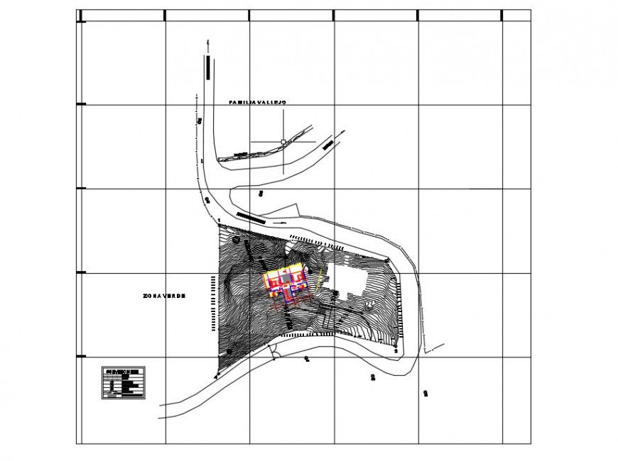 Contour planning area drawings detailing 2d view dwg file