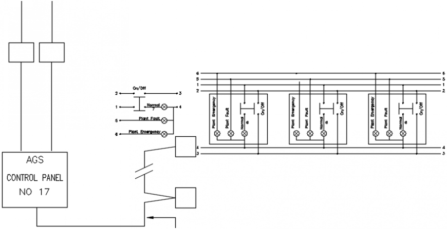 Control panel and riser diagram auto-cad drawing details dwg file