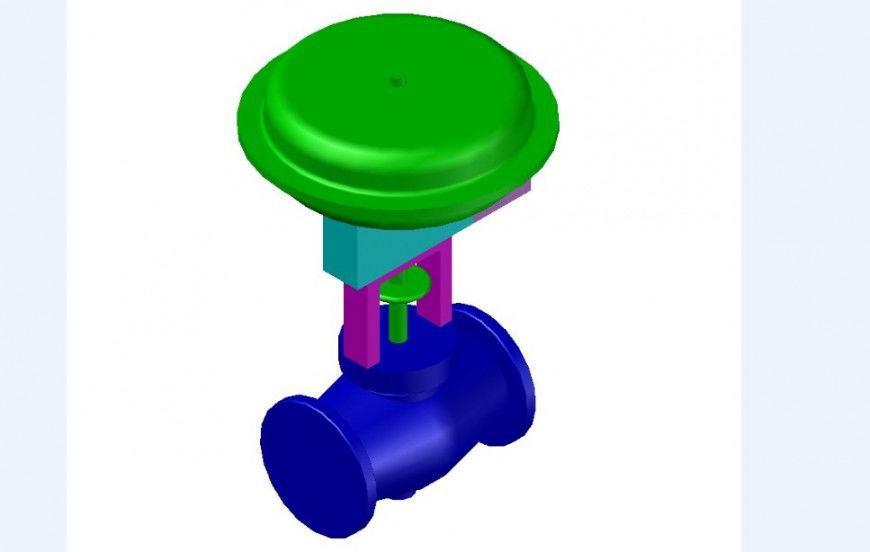 Control valve 3d elevation cad drawing details dwg file