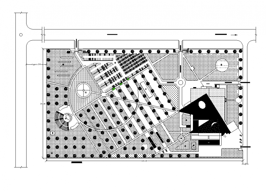 Convention center detail layout 2d view plan autocad file