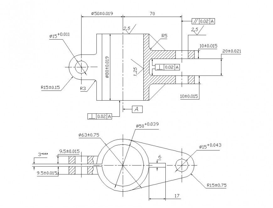 Conveyer plan and section detail dwg file