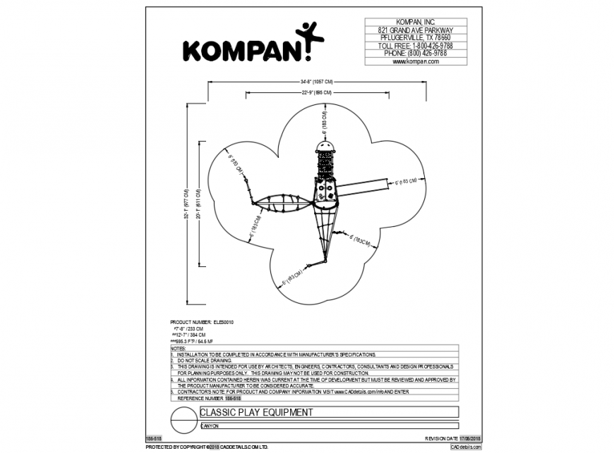 Conyon kids slide classical equipment of garden dwg file