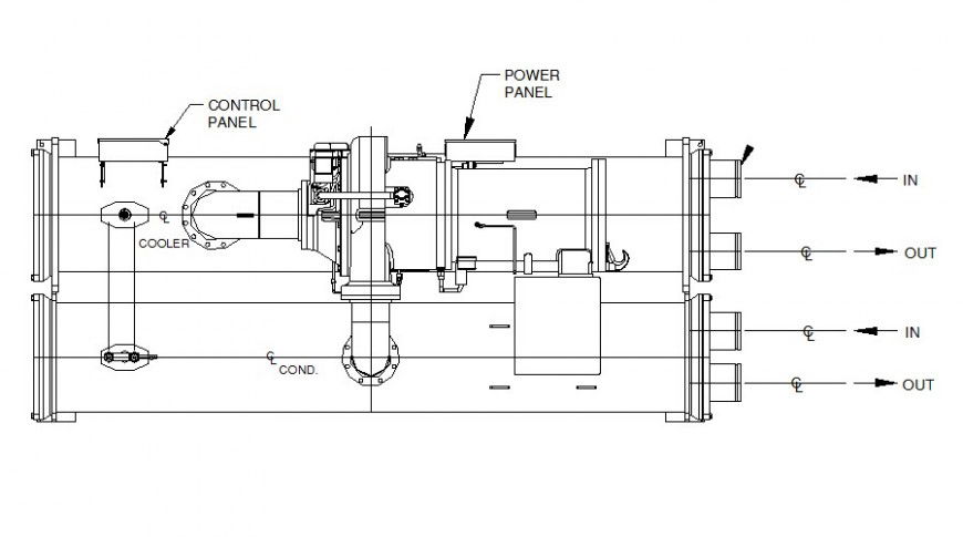 Cooler condensation details 2d view drawing dwg file