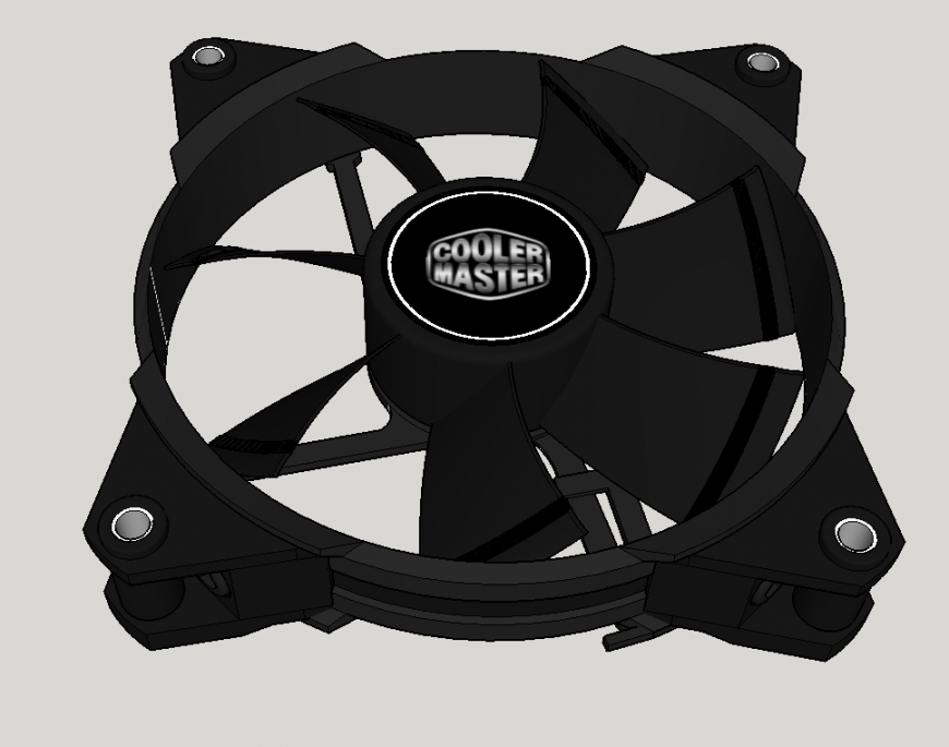 Cooler master exhauster detail elevation 3d model Sketch up file