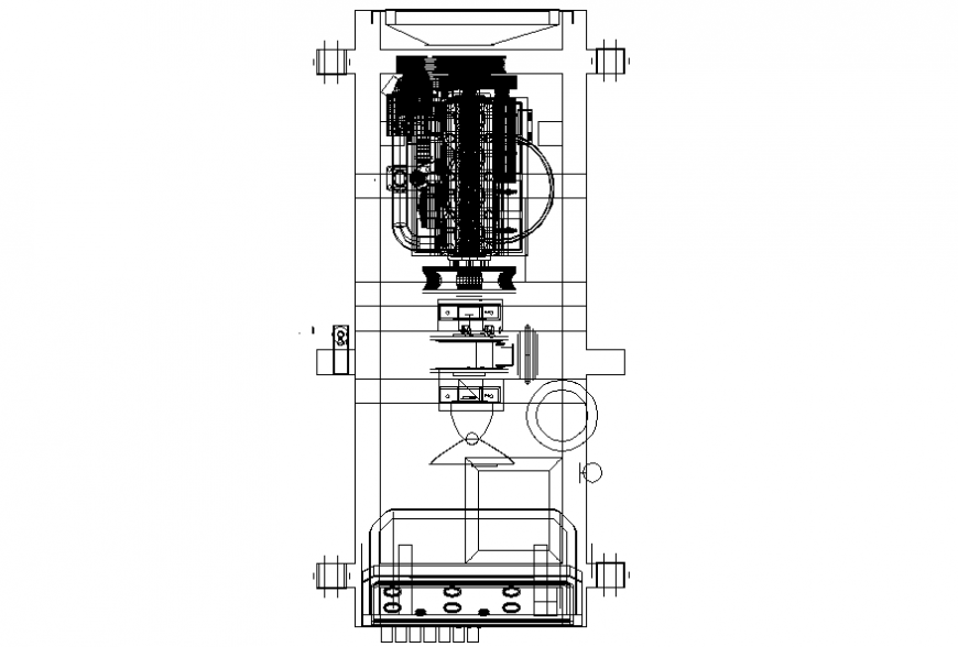Core-cutting Machinery block detail elevation layout file
