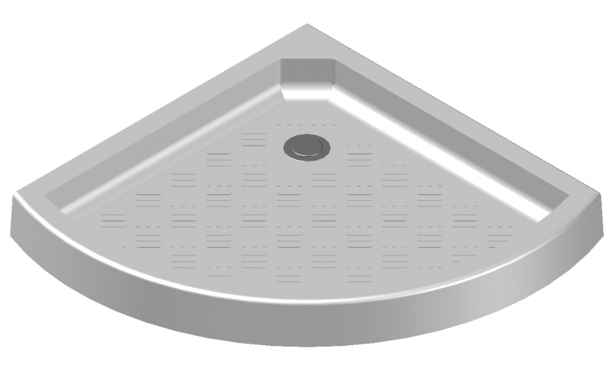 Corner fillet design of bathtub area 3d design dwg file