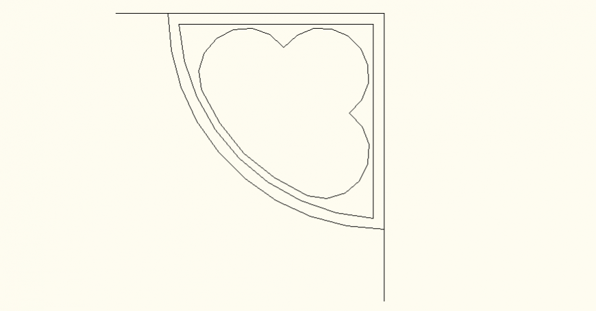Corner fixed sink detail elevation autocad file