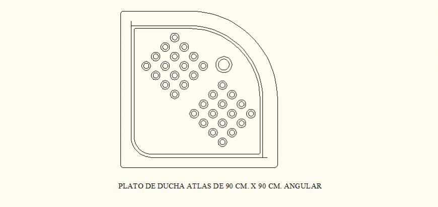 Corner shower detail elevation autocad file