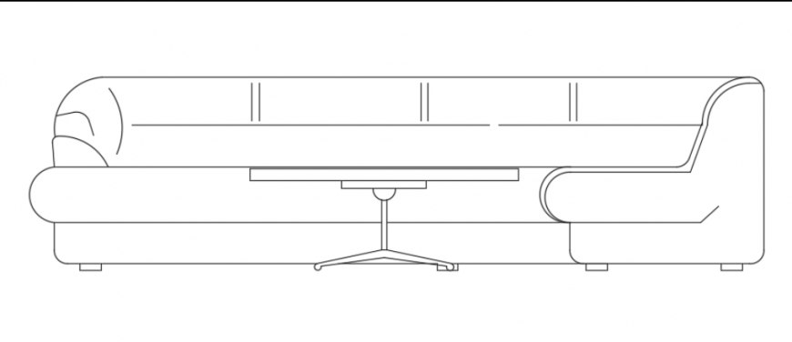 Corner Sofa Set CAD Blocks with Layout & Elevation DWG file 