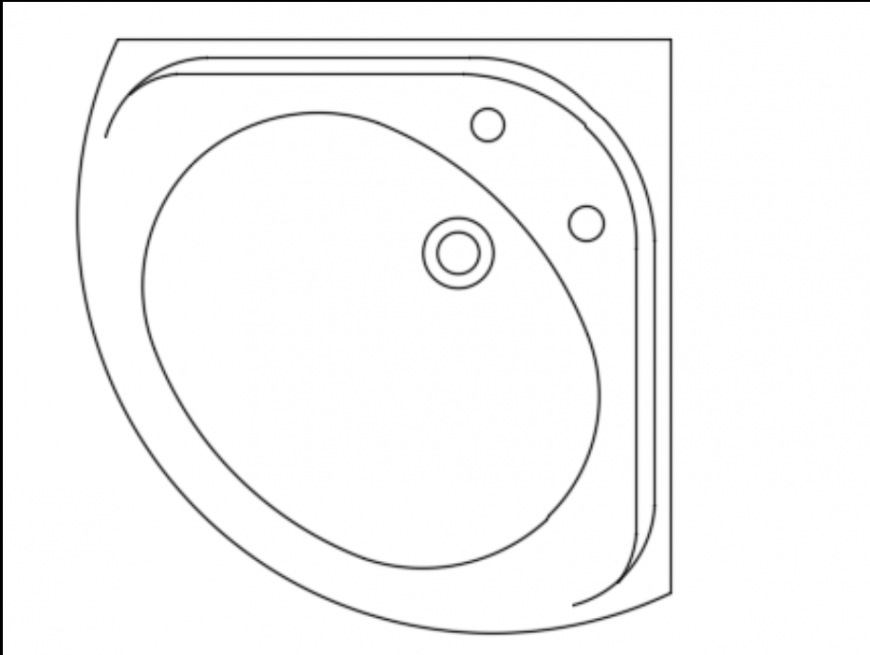 Corner wash basin detail