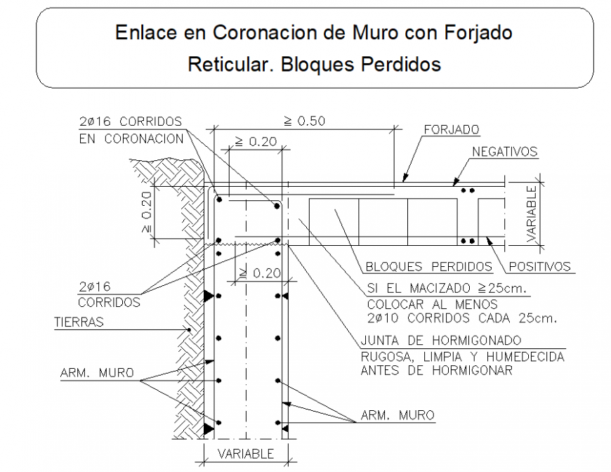 Corona coronacion link with rectangular slab to lost blocks layout file