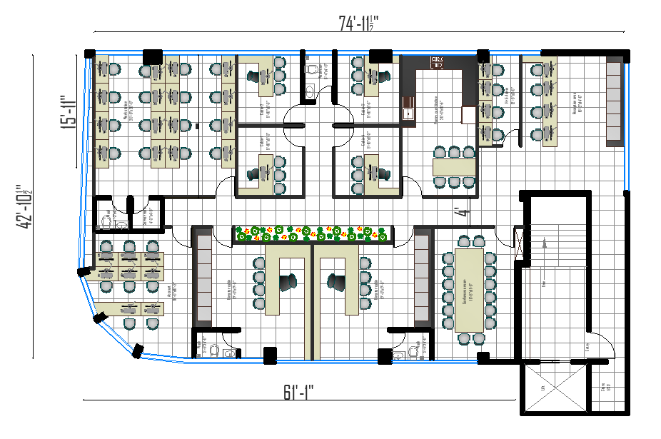 corporate office plan dwg file