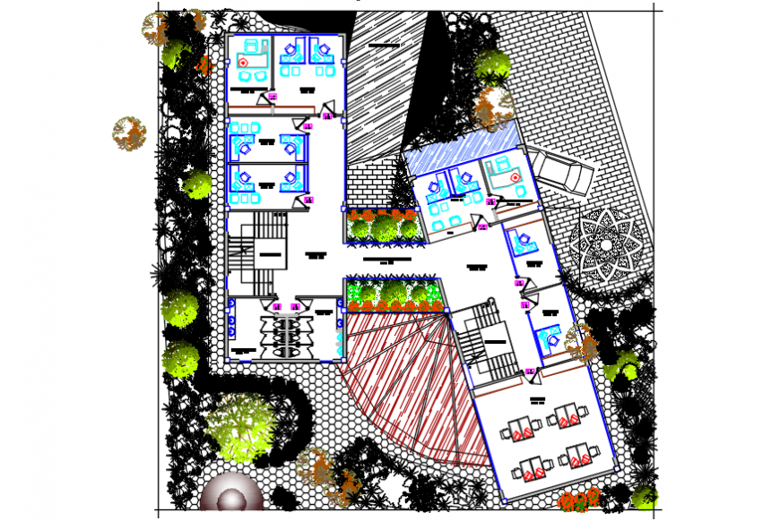 Corporate building architecture plan details