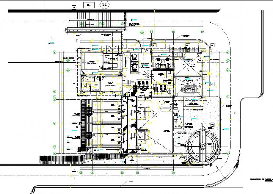 Corporate building architecture plan details dwg file