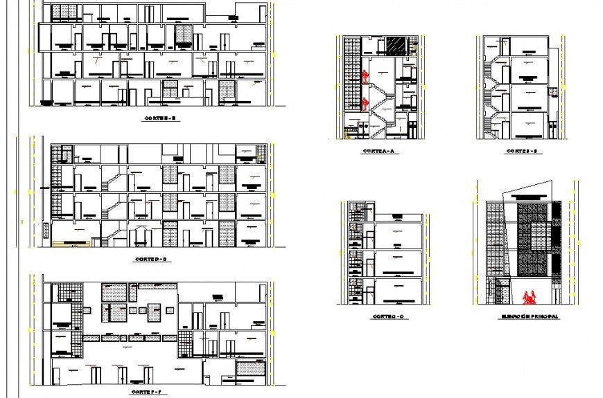 Corporate building detail drawing in dwg AutoCAD file.