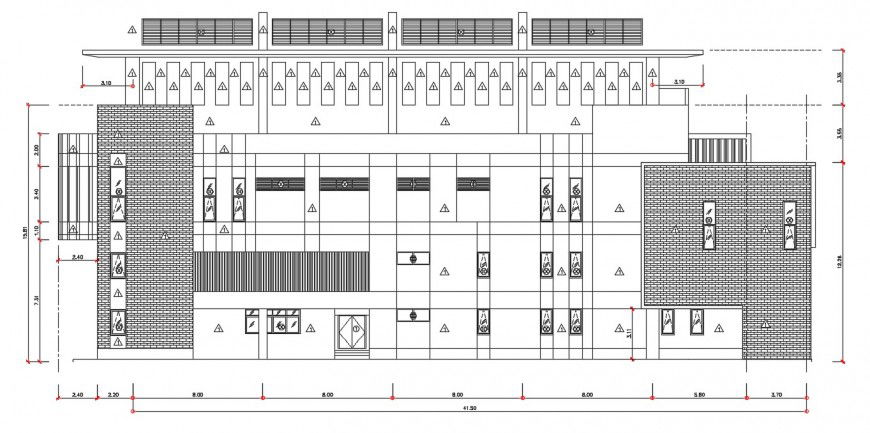 Corporate building elevation design cad file