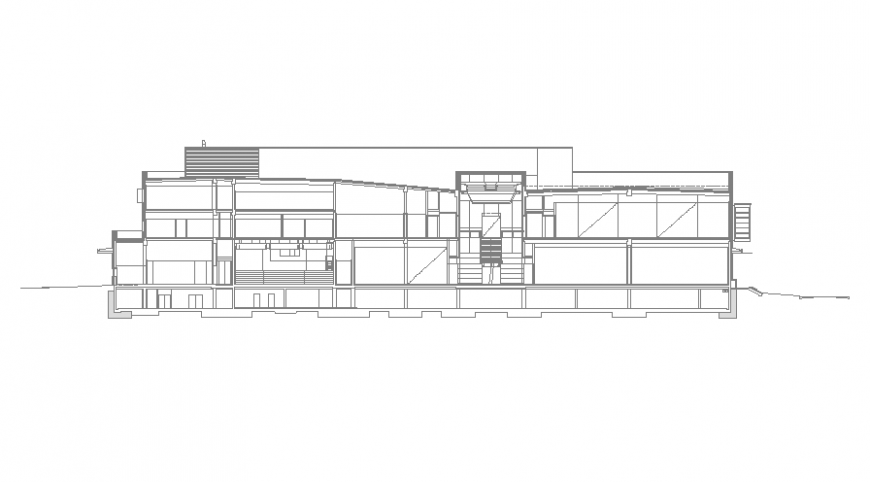 Corporate building facade section cad drawing details dwg file
