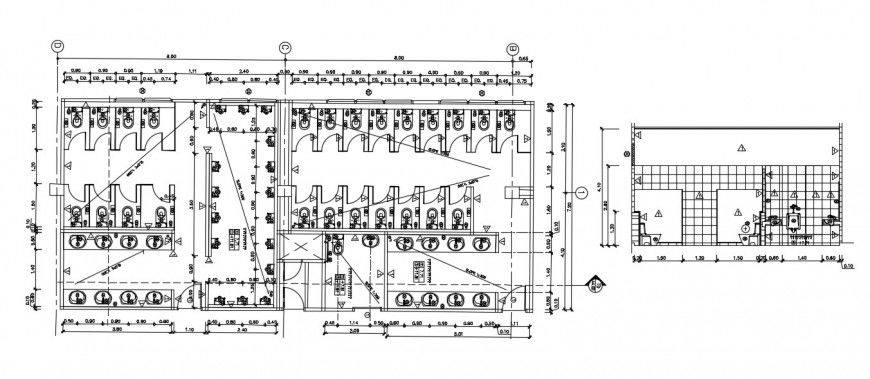 Corporate building public bathroom cad file