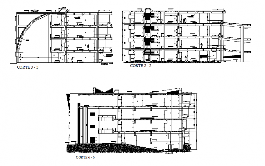 Corporate building section detail in dwg file.