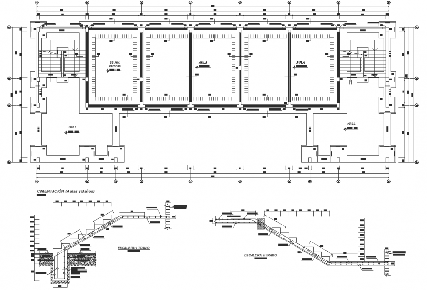 Corporate building structure plan in dwg file.