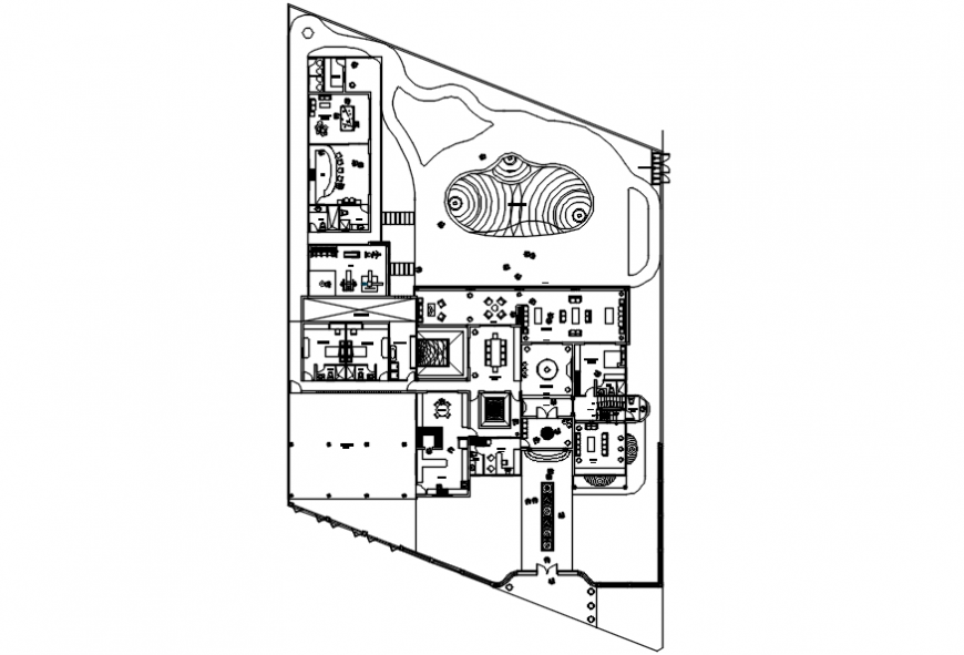 Corporate buildings top view plan