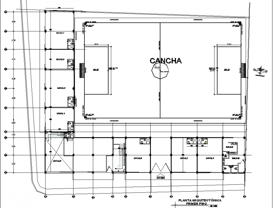 Corporate office and shop building plan drawing in dwg file.