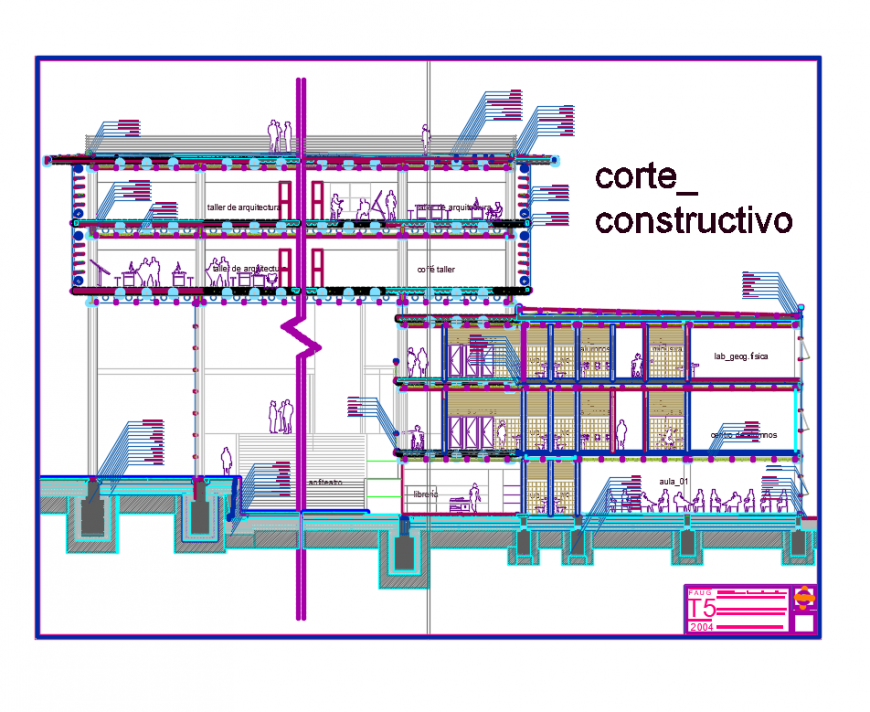 Corporate office building constructive sectional details dwg file