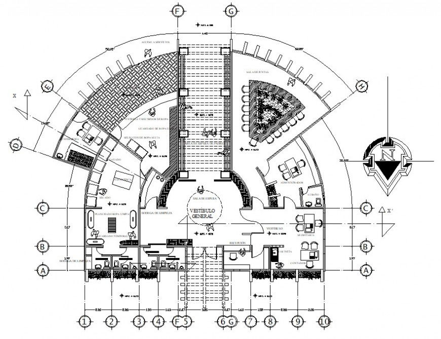 corporate office building floor layout plan cad file