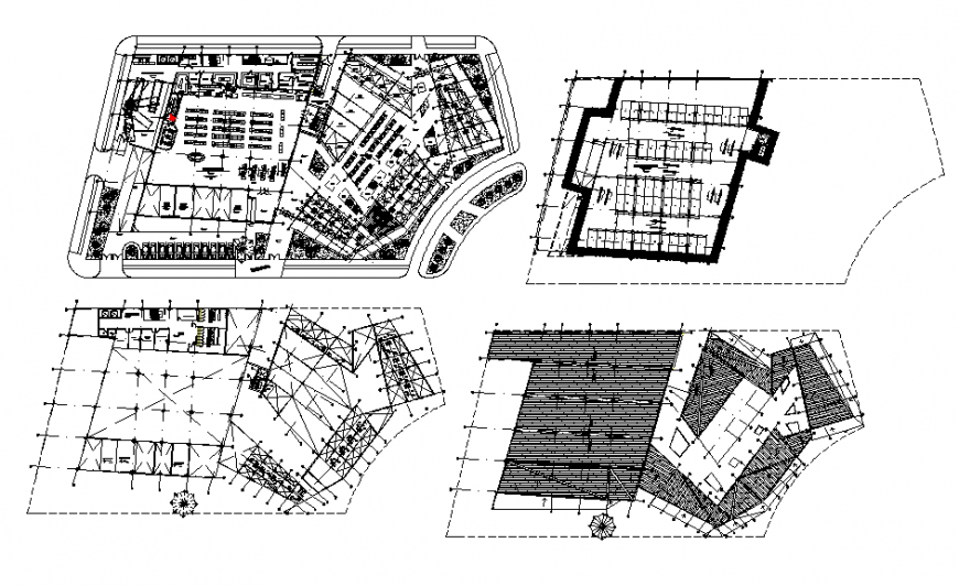 Corporate office building ground, first etc floor plan cad drawing details dwg file