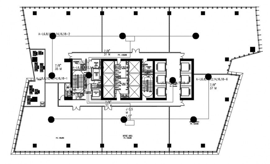 Corporate office building layout plan dwg file
