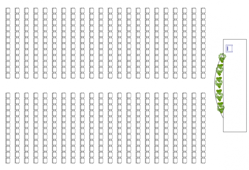Corporate office conference room top view plan details with chairs dwg file