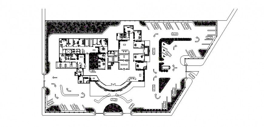 Corporate office distribution layout plan cad drawing details dwg file
