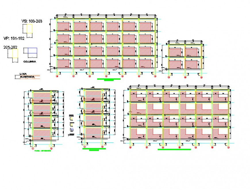 Corte sand porticos elevation plan autocad file