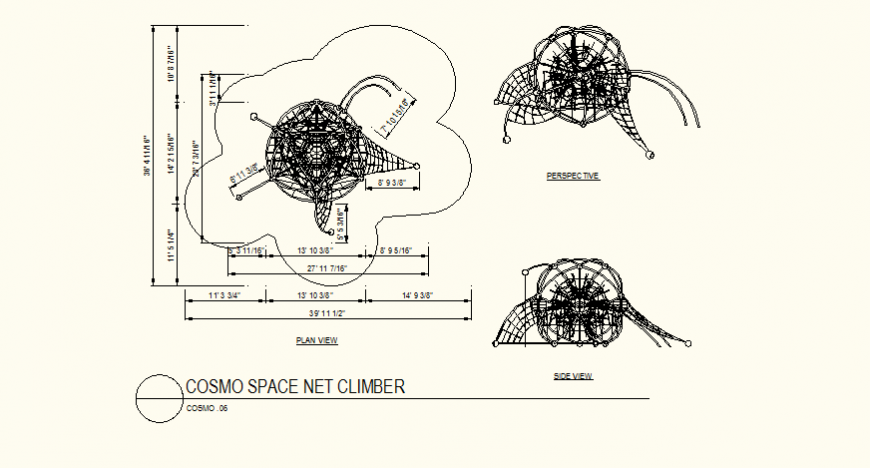 Cosmo space net climber detail plan and elevation layout file