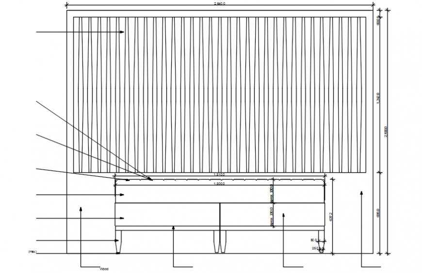 Cot bed elevation in auto cad file